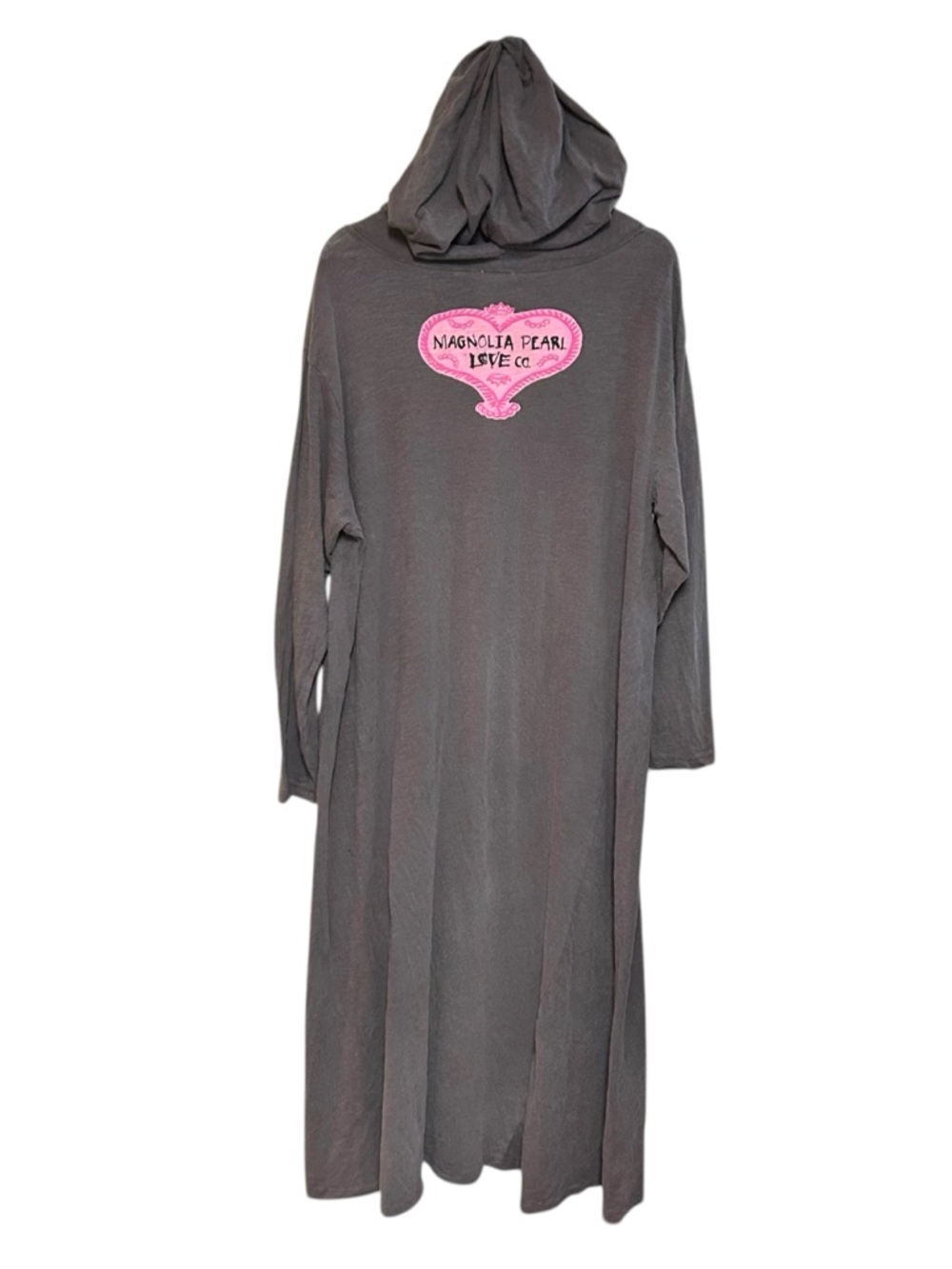 Magnolia Pearl Flor De La Pasion Viggo Hoodie T Dress maxi cotton Gray butterfly - Picture 4 of 13